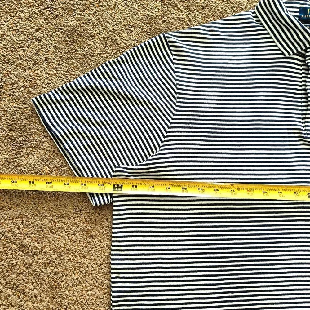 Men's Polo Ralph Laure‎ stripe polo shirt | navy / white | Sz: L
